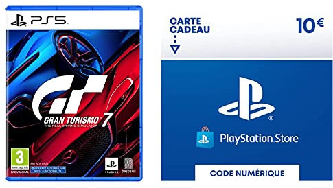 Gran Turismo 7 (PlayStation 5) + Carte PSN 10€ (Code de téléchargement - compte français)