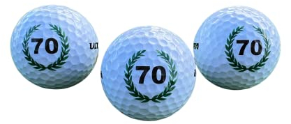 LL-Golf ® 3er Set 70 er Geburtstag Golfbälle mit Happy Birthday Motiv in Geschenkbox/Geburtstagsgeschenk Golf/Golfgeschenk Geschenk Geschenkidee
