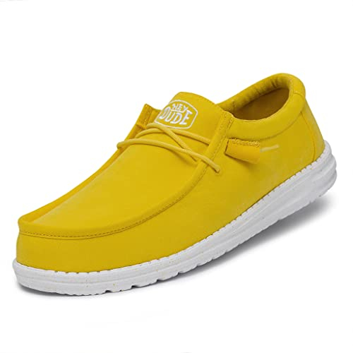 Hey Dude Wally Slub Canvas, Moc Toe Shoes Hombre, Empire Yellow, 41 EU