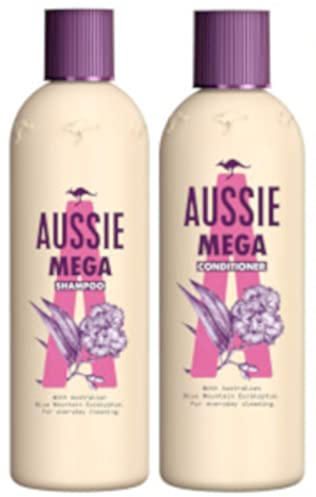 Aussie MEGA Shampoo 250ml + Conditioner 250ml für den täglichen Gebrauch, 2