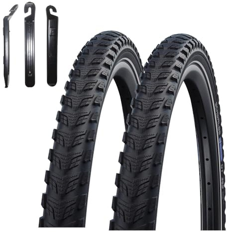 2 x Schwalbe Marathon GT 365 Performance DualGuard E-50 mit Reflex Fahrradmantel 55-559 (26 x 2,15) inkl. Reifenheber