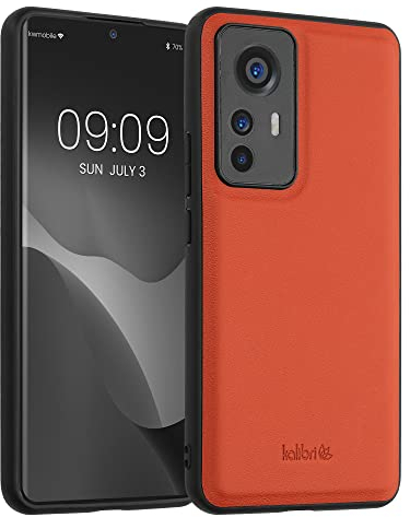 kalibri Leder Hülle kompatibel mit Xiaomi 12T / 12T Pro - Handyhülle Cover - Handy Hardcover Schutzhülle Bumper Orange