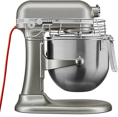 KitchenAid KSMC895CU 8-Quart Commercial Countertop Mixer with Bowl Guard, 10-Speed, Gear-Driven, Contour Silver