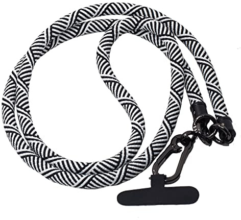 BAWAKO Cordon Telephone Portable Universelle, Lanière de Téléphone Portable, Longue sangle de cou pour téléphone portable(Blanc L)