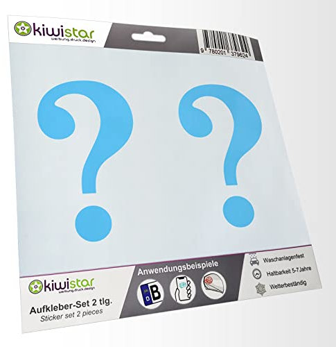 - 2X Kennzeichenaufkleber -Fragezeichen - Question Mark Aufkleber für Auto, Laptop, Fahrrad, LKW, Motorrad Mehrfarbig JDM Decal Racing