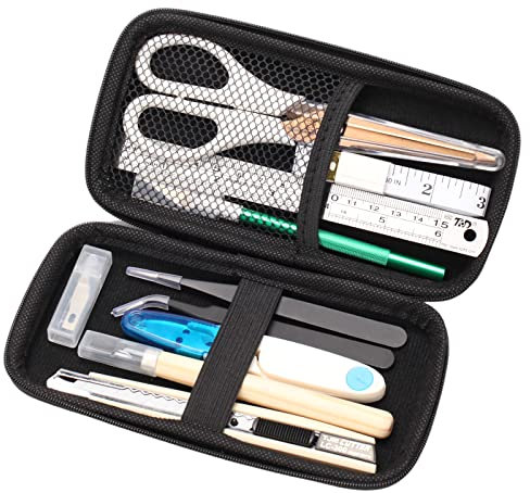 MILUOSONG 9-in-1 Basic Portable Scissors Tool Kit with Scissors, Utility Knife, Craft Knife, Ruler, Tape Measure, Sewing Scissors, Tweezers and Storage Bag for Home and Office
