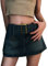 E-Girl Jeans-Minirock Mit Gürtel - Damen Schwarz Gothic Rock Kurz, Enge A-Linie Mit Tasche - Teenager Mädchen Y2k Sommerrock Denim-Skirt