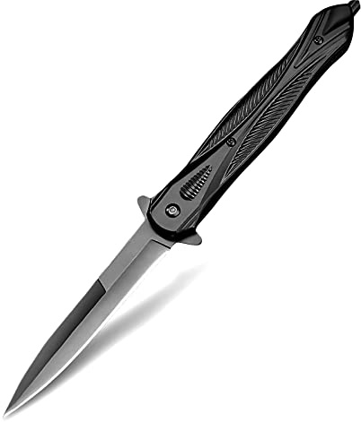 eiloszf Klappmesser Taschenmesser Scharfes Outdoor Messer Outdoor Survival Messer für Camping Jagd Angeln,Gürtelclip, Sicherheitsverschluss, Aluminium-Griff einhandmesser gürtelmesser jagdmesser