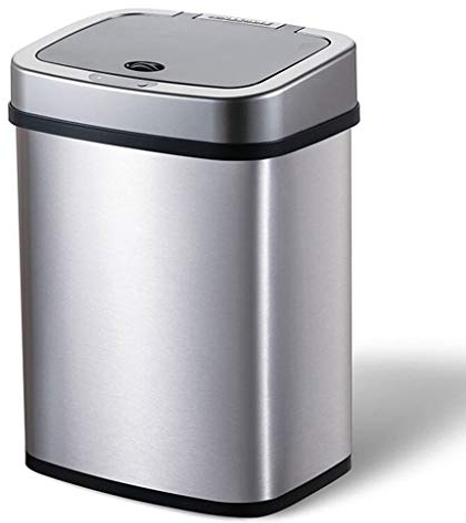 Poubelle intérieure Poubelle 7L 12L Grande capacité Maison Cuisine Salon Toilette Salle de Bain Automatique Flip Déchets Papier Poubelle (Beige)