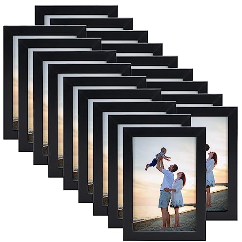 EYMPEU Bilderrahmen 9x13 CM 18er-Set, für Wand und Tisch, geeignet für den Einsatz in Büros und Wohnungen, Schwarz