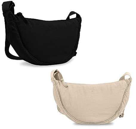 Borsa a tracolla in nylon a mezzaluna per donna, borse alla moda per uomo, piccola borsa da viaggio a tracolla Hobo