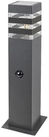 Rabalux 77026 Pollerleuchte ANKARA Aluminium anthrazit E27 12W IP44 B:13cm H:44cm dimmbar mit Sensor