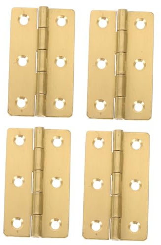 TOPPERFUN 4pcs Copper Piano Hinges 45x27mm Small Butt Hinges for Wooden Boxes and Cabinet Doors, Compatible Jewelry Chests and Piano Accessories