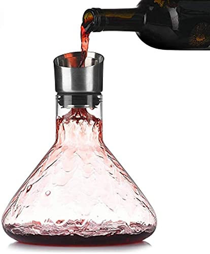 AttreX Whisky decantador Wine Decanter with Wine Shower Funnel and Sediment Strainer, Crystal Glass Decanter Home Decanter Pourer Liquor Decanters