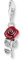 THOMAS SABO 2 Charm-Anhänger rote Rose Silber 925 Sterlingsilber, Geschwärzt, Kaltemail 2076-664-10