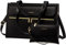 LOVEVOOK Laptop Handtasche Damen, Laptoptasche 15,6 Zoll Shopper Tasche Damen Groß, PU Leder Aktentasche Umhängetasche, Wasserdicht Arbeitstasche Lehrertasche für Business Büro Schule, Schwarz