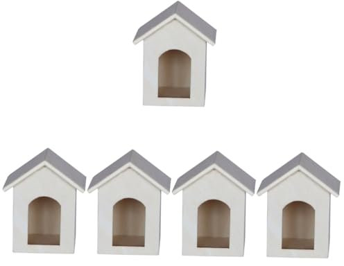 BESTonZON 5st Hausmodell Modell Eines Holzhauses Mikro-landschaftshaus Wohnkultur Mikro-landschaftsdekor Mini- Schneehaus-skulptur Mini-vogelhaus Möbel Puppe Mikroszene Miniatur Hölzern