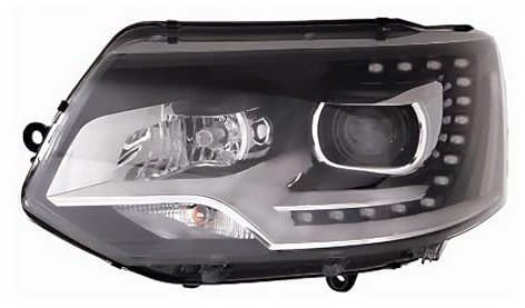 RAS RICAMBI AUTO STORE Scheinwerfer rechts mit D3s, H7 und Py24 LED-Lampen und Tagfahrlicht, kompatibel mit Volkswagen Transporter von 01-2009 bis 12-2014