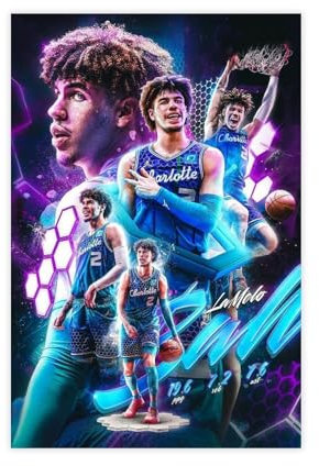 NWGACS LaMelo Ball 1 Leinwand-Poster, Schlafzimmer-Dekor, Sportlandschaft, Büro, Raumdekoration, Geschenk, ungerahmt, 50 x 75 cm