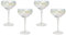 Beliani Champagnerschalen 4er Set transparent 300 ml schimmernd geriffelt Morganite