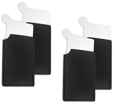 WJUAN Edelstahl-Taschenspiegel mit Lederetui – Rostfrei & stoßfest für unterwegs, Make-up, Studio