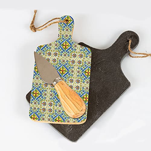 Ingrosso e Risparmio Bomboniera Matrimonio 1 pz Kit da 2 Sottopentola Tagliere in Ceramica con Decorazione Maiolica e in Ardesia Nera Cresima Comunione Idea Regalo Anniversario Accessori Cucina Stile