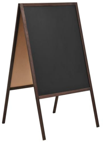 Tableau noir double face en bois de cèdre sur pied 60 x 80 cm