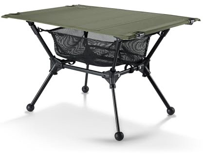 OneTigris Dipper faltbar Campingtisch klappbar, Camping Tisch Klapptisch mit Tragetasche und Netztasche, Kleiner Tisch Outdoor Ultraleicht für Angeln Wandern 60 x 40 x 37 cm (Ranger Grün)