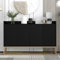 FOERPL Sideboard für Esszimmer, Aufbewahrungsmöbel für Wohnzimmer mit 4 Türen, Lowboard mit Halterung aus Metall, Kommode, für Wohnzimmer, Küche, Flur (schwarz)