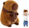SKIKHN Animales De Peluche Capybara, Capybara Aguacate, Juguete De Peluche Capybara, Linda MuñEca Capibara De Peluche con Aguacate, Capybara Juguete De Peluche Capybara para Dormitorio (Marrón)