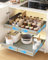 UMDONX Pull out Cabinet Organiser Drawers Kitchen Cupboard Storage, no Drill Expandable Sliding Shelf Unit Adhesive Peel and Stick (Grey 30.5-51.5CM Width)