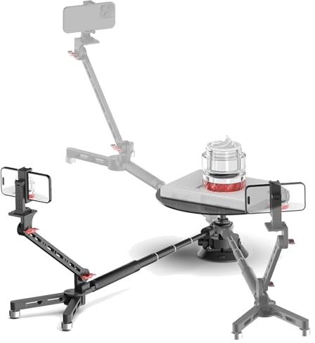 VNATWGOO 110cm Extendable Rotating Camera Slider, 360 Degree Professional Photography Turntable, Photo Video Camera Spinner, for Product Photography, Commercial Video