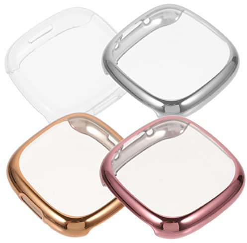 EXCEART 4Pièces TPU Watch Cover Compatible with Fitbit Sense Transparent Protective Case Set and for Scratch and Dust