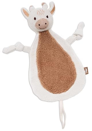 wunderwunsch JOLLEIN Schmusetuch optional personalisiert - Schullertuch Baby Motiv Bär, Giraffe, Löwe oder Fuchs als Kuscheltuch für Babys (Giraffe, ohne Name)