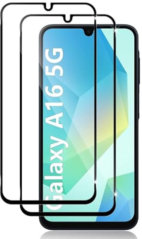 HQ-CLOUD Lot de 2 Verres Trempés Pour SAMSUNG GALAXY A16 4G/5G .Film de Protection d'écran Couverture Complète Noir - Anti Rayures - Ultra Résistant Dureté 9H