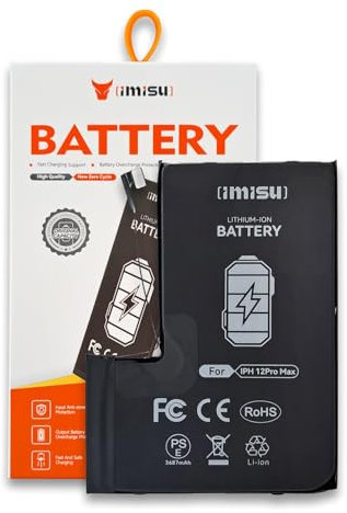 new net - Batteria Compatibile con iPhone 12 PRO Max A2466 [3,83V - 3687mAh - con Adesivi]