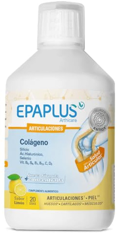EPAPLUS Articulaciones Colágeno Líquido Limón con Vitamina C, 500 ml | Complemento alimenticio líquido con colágeno y vitamina C, que contribuye al mantenimiento de huesos y cartílagos, 20 días