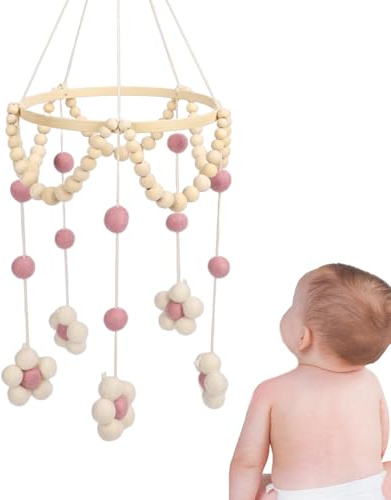 Zasdvn Baby Mobile - Baby Bett Mobile | Klingelspiel Mit Glöckchen Dekoration Zum Aufhängen über Babybett Stubenbett Beistellbett Kinderzimmer