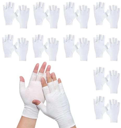 10 PCS Baumwollhandschuhe Weiß DüNne Baumwollhandschuhe Cotton Gloves Uv Handschuhe NäGel Geeignet für Handpflege Schmuckprüfung Ekzem Alltagsarbeit Outdoor