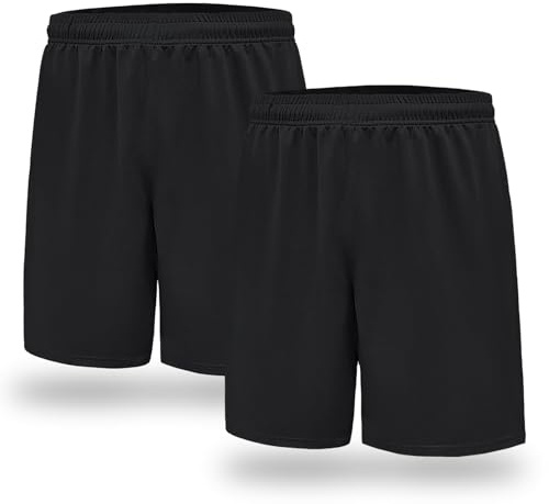 InfiniZer Boys Sports Shorts 2-Piece Set, Quick-Dry Breathable PE Shorts for Boys Football Gym Running School Activewear