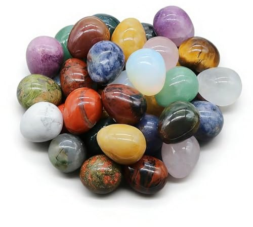 20 Stück Kristall-Eier, Mini-Ostereier, Bergkristall, Edelstein, polierte Mineralsteine, bunte Kristalle, Eier, Steine für Osterkorb, Füllungen, Partygeschenke, Heimdekoration