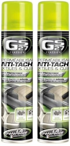 GS27 Impérméabilisant Capote Cabriolet Anti-Taches Textile (Lot de 2)