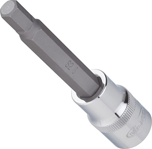 Vigor V2076 Hexagon Socket Screwdriver Bit, 10 mm, L 100 mm, 1/2 | Drive 1/2 inch (12.5 mm) square hollow, output hexagon socket profile, SW 10 mm, length l2 100 mm, 109 g