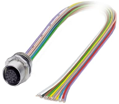 PHOENIX CONTACT SACC-E-FS-17CON-M16/0.5 SCO Einbausteckverbinder, 17-Polig, M12-SPEEDCON, mit 0.5m PVC-Litze, 17 x 0.14mm² Leiterquerschnitt