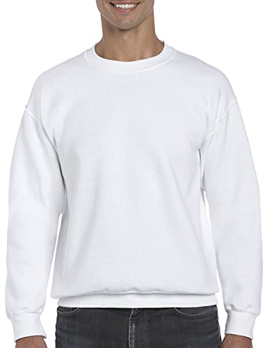 Gildan DryBlend Adult Set-In Crew Neck Sweatshirt (13 Colours) (L) (White)