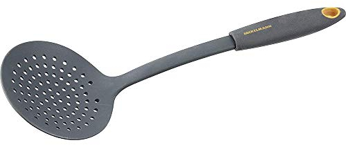 Fackelmann Soft espumaderas de cocina de Nylon, Araña de Nylon para Cocina. para servir croquetas y todo tipo de fritura. Espumadera de cocina Color Gris/Naranja, 32x10,5 cm