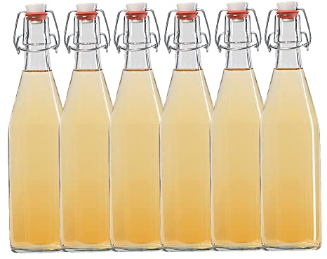 4er Set Bügelflaschen Bügelflasche Glasflaschen 500ml Typ A mit Bügelverschluss zum Selbstbefüllen Vitrea