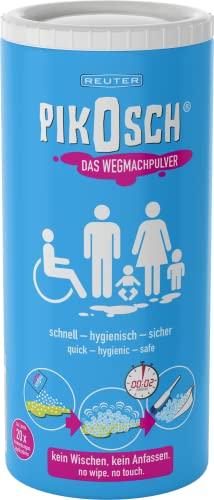 PIKOSCH - Das ultimative Wegmachpulver, Superabsorber bindet Flüssigkeiten und Gerüche wie Erbrochenes, Urin, KOT, Blut und Wasser - für ihre Familie - hohe Saugleistung (375g)