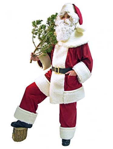 Festartikel-Müller Nikolaus Weihnachtsmann Kostüm Hochwertig Schäfchenplüsch Rustikal