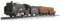 Elektrische realistische Eisenbahn Rail King Kalifornia Express - Dampflokomotive + 3 Waggons + Lange Eisenbahnstrecke + Zubehör - Dampflok Lok Zug Batteriebetrieb